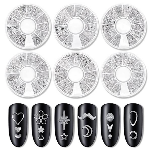 Nail Studs Hollow Metal Moon Star