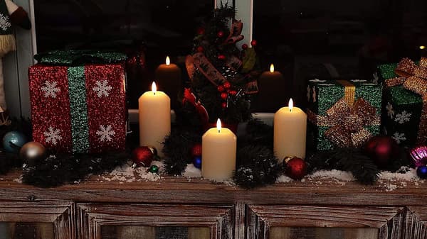 LED-stearinlys med til juledekorasjoner - sett med 3