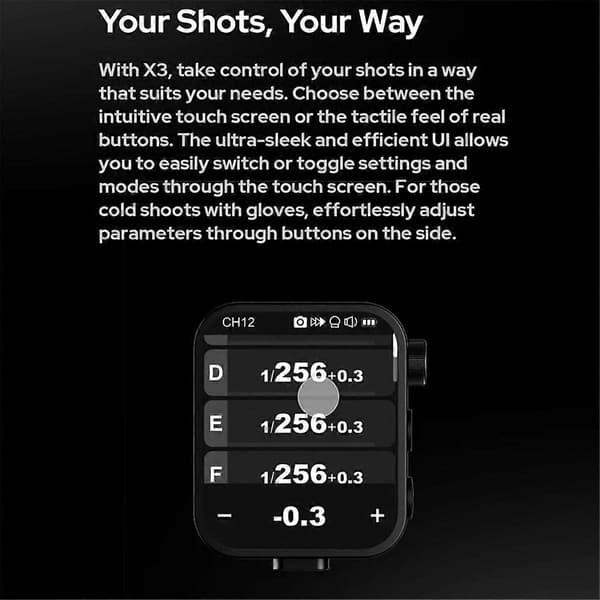 Til X3 Flash Trigger Trådløs Flash Trigger TTL 2.4Ghz OLED Touchscreen Sender til / Kamera