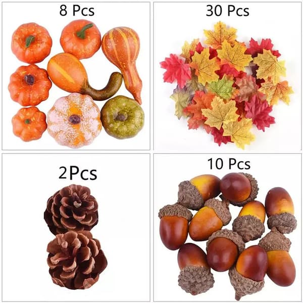 Simulering Mini pumpa kottar Set Halloween dekoration 50Pcs