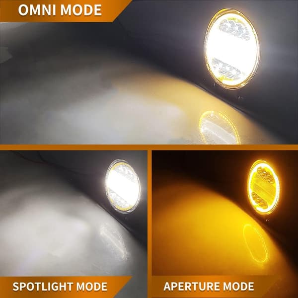 4 STK 126W LED Spotlysbar Off Road med 4\" Gul Strobe Halo Ring