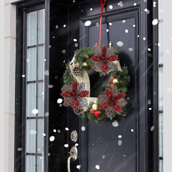 24st Glitter Julstjärna Artificiell Red