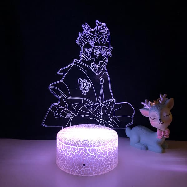 3D Illusion Lamp Anime Clover LED Nattlampa Rem