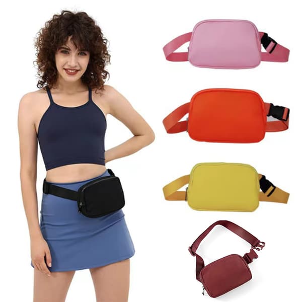 Fanny Pack Midjeveske Crossbody-vesker Bumbag for løping Claret