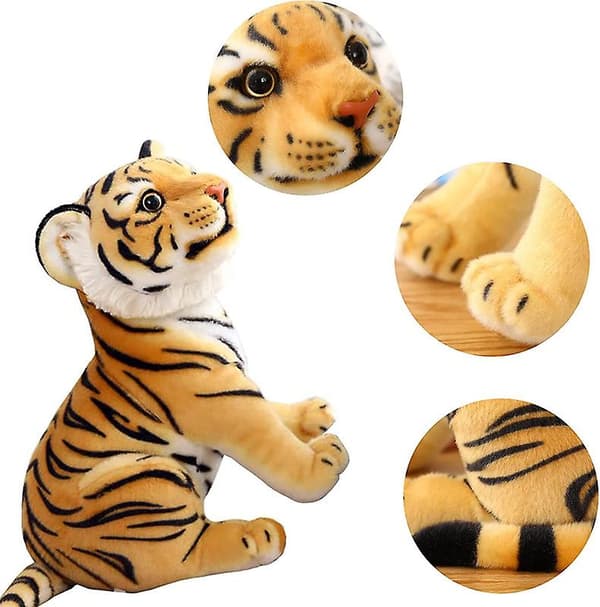 Tiger plysch gosedjur docka leksak barn sovkudde present yellow 27cm