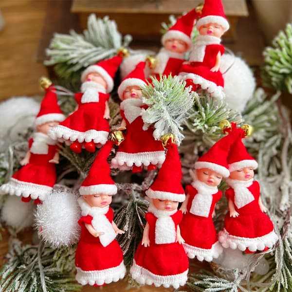 Merry Christmas Tree Small Elf Henge Dekor Søt Xmas Doll