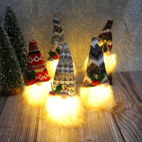 Juleophæng Nisser Ornament LED (5 stk)