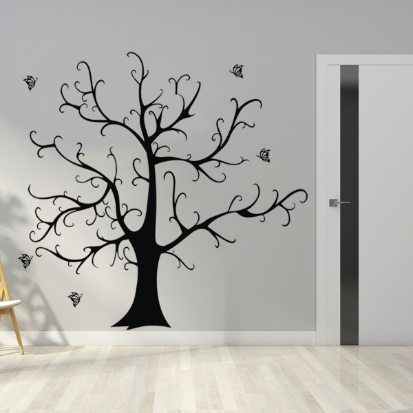 Stort svart träd väggdekal vardagsrum sovrum barnrum dekorativ målning (stil 2)