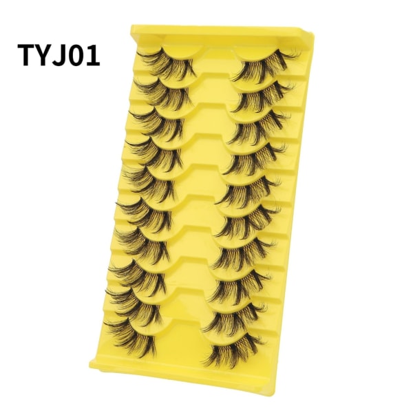 10 par halve vipper med tydelige bånd Wispy øjenvipper Naturligt udseende 3D-vipper Korte Cat-Eye-vipper falske-øjenvipper B