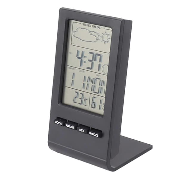 LCD-skærm Digital Hygrometer Indendørs Termometer Fugtighedsmåler Temperatur Fugtighedsmonitor Alarmfunktion Vejrdisplay Sort