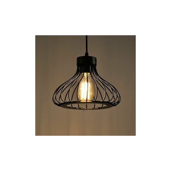 Retro metal loftlampe sort bur industriel vintage pendel Li