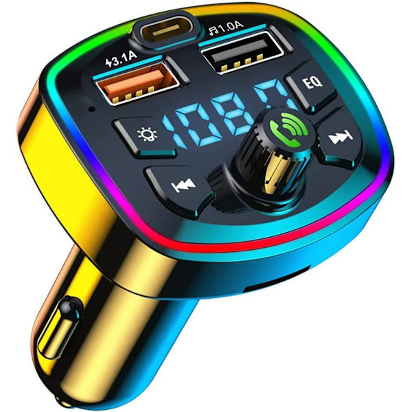 Bluetooth 5.0 FM-lähetin, auton mp3-soitin, handsfree-jännitennäyttö