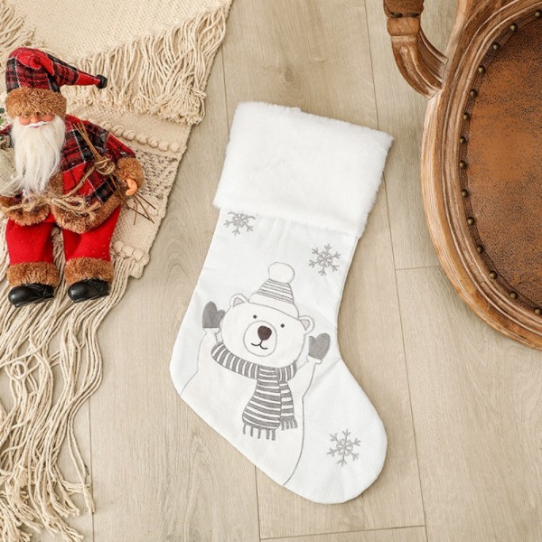 Hvite julestrømper julepynt ISBJØRN POLAR Polar Bear