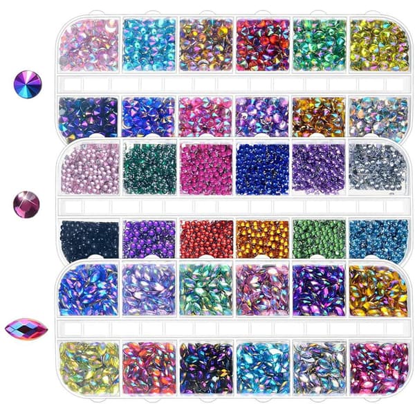 1/2/3/5 3-sett Tidløs Klassisk Neglekunst Strass Med Medium 1PCS