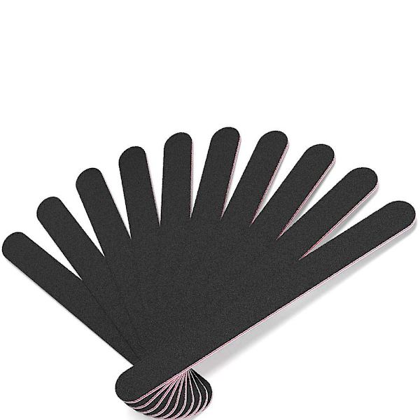 Nagelfil 10 st Professionell dubbelsidig 100/180 korn nagelfil Emery Board svart manikyr pedikyrverktyg och nagelbuffrande filer