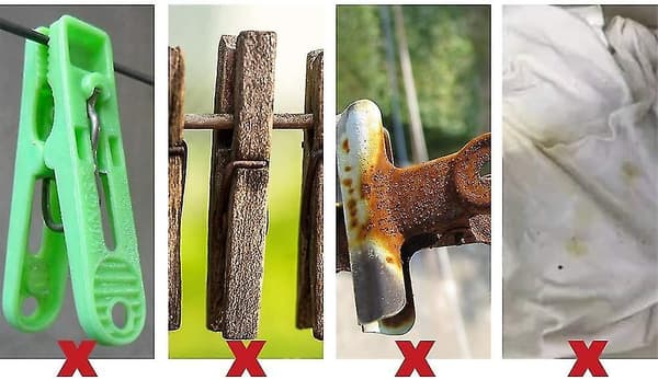 10-pack strandhandduksklämmor. Klämmor i rostfritt stål