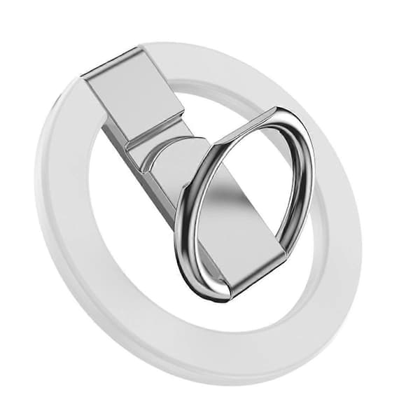 Magnetisk holder, greb til, glitrende rhinsten mobil fingerring hvid
