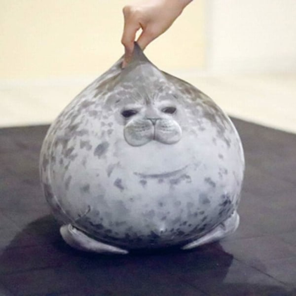 Chubby Blob Sel Pute, stoppet bomulls plysjdyrleke Søt Ocean Medium (17,6 tommer)