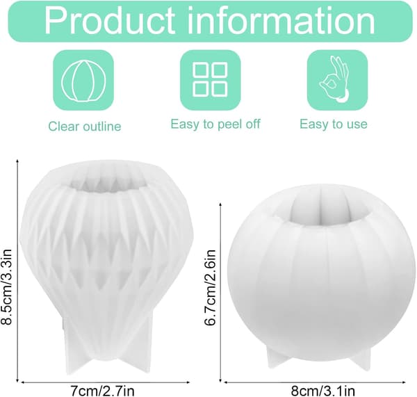 2 stk. silikonlysform, pæreformet lysform, DIY 3D-lys