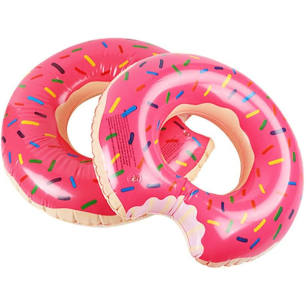 Donut Pool Floats Uppblåsbara Donut Raft Ringar för vuxna Simbassängfest Strawberry 80cm