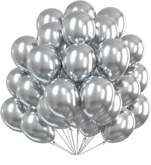 Sølvballoner 70 10 tommer metalliske balloner sølv metallic