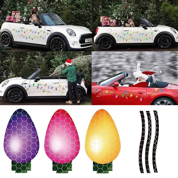 Magneettiset tarrat Auton magneettiset tarrat Joulupukki Valolamppu heijastavat tarrat Santa Claus