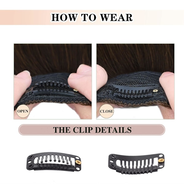 Clip In Pannelugg for Kvinner 100% Ekte Hår Extensions Fransk
