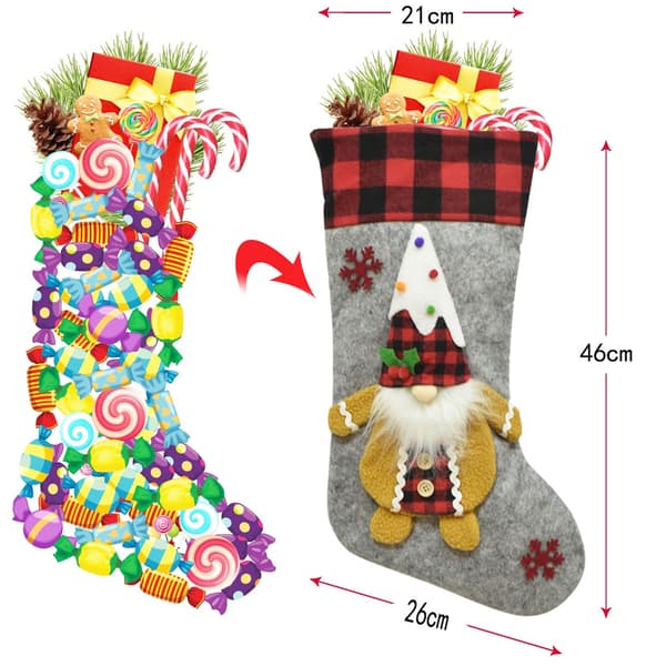 Julstrumpa 3-delad Gingerbread Man Presentpåse Jul