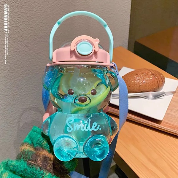 1000ML/1400ML Kawaii Bear Kettle Halmvattenkopp 1400ml-D