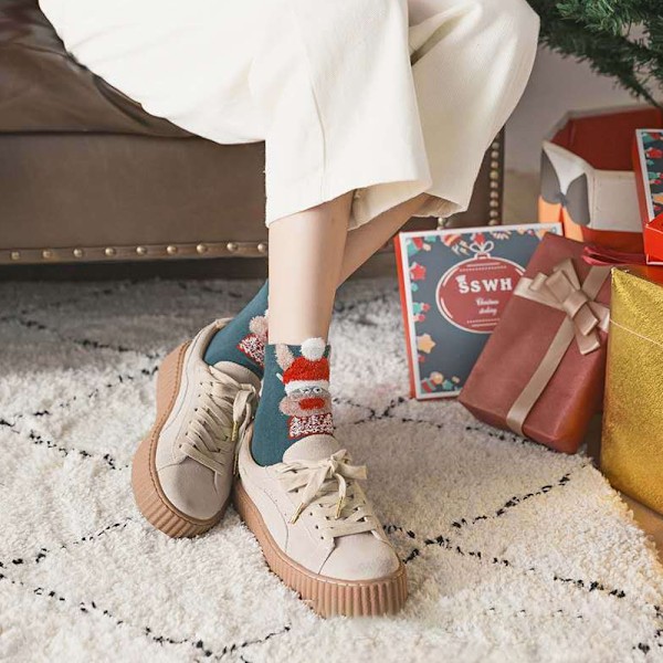 Julstrumpor, gul björn presentförpackning Holiday strumpor style 5