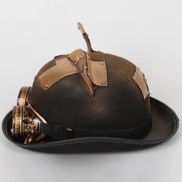 Steampunk-hatt med katteører for kvinner - One Size - Bronsefarge
