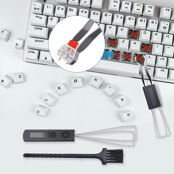 Keycap-trekkersett, 2 stk. Keycap-fjerner med 2 tastaturbørster