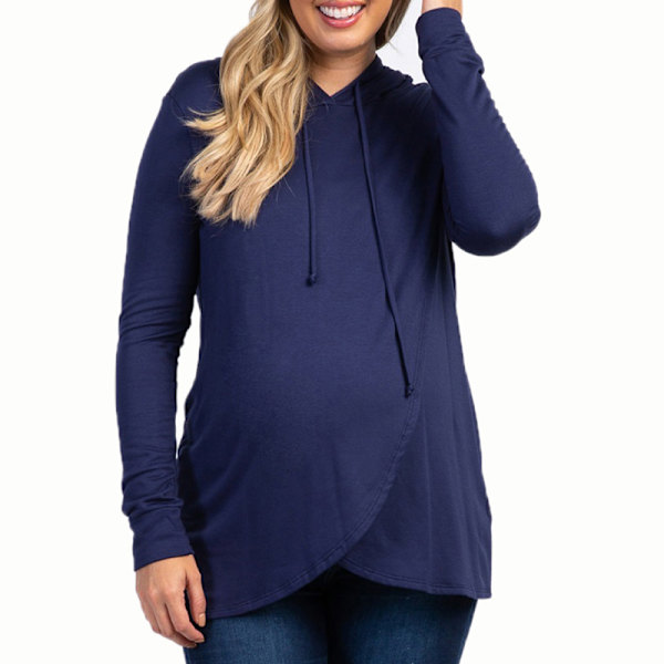 Ensfarget genser for ammende kvinner Navy Blue XL