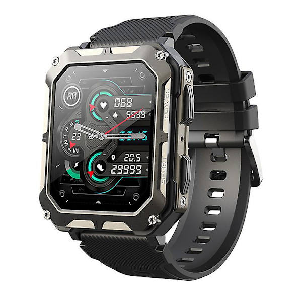 2023 Ny C20 Pro Smart Watch 1,83 tum Music Bt Call Herr Utomhussport Fitness Tracker Puls Blodtryck Smartwatch Black