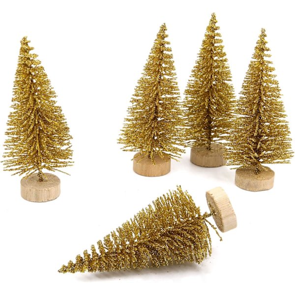 5 delar konstgjord julgran Mini inomhus bordsskiva miniatyr