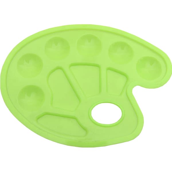 Sett med 4 ovale fargede plastmalingsbrett
