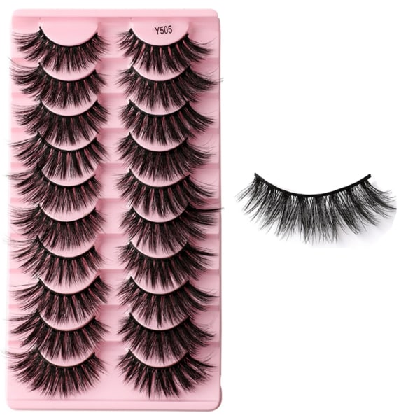 Nye vipper Mink Løsvipper Naturlig utseende Wispy Clear lash Band alska øyevipper luftige 3D Curly Strip Cat Eye vipper F