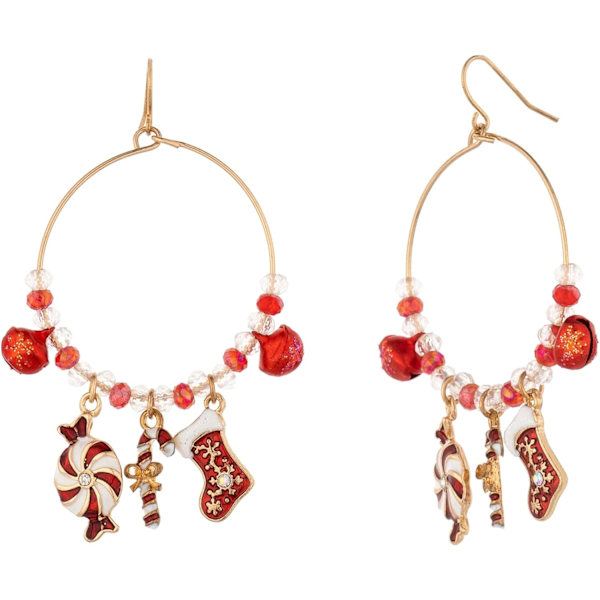 Christmas Dangle Teardrop örhängen för kvinnor, Gold Snowflake och Star