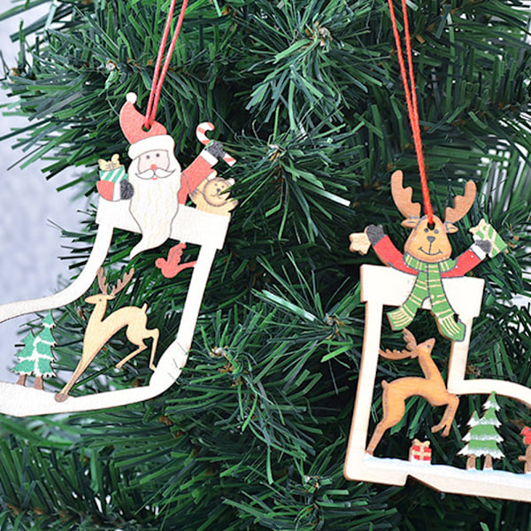 Julgransdekorationer Trähänge julgran style 1