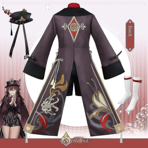 Snabb leverans Genshin Impact Hutao kostym Hu Tao kinesisk stil Uniformspel Halloween kostymer för kvinnor vuxen peruk Hutao costume 37