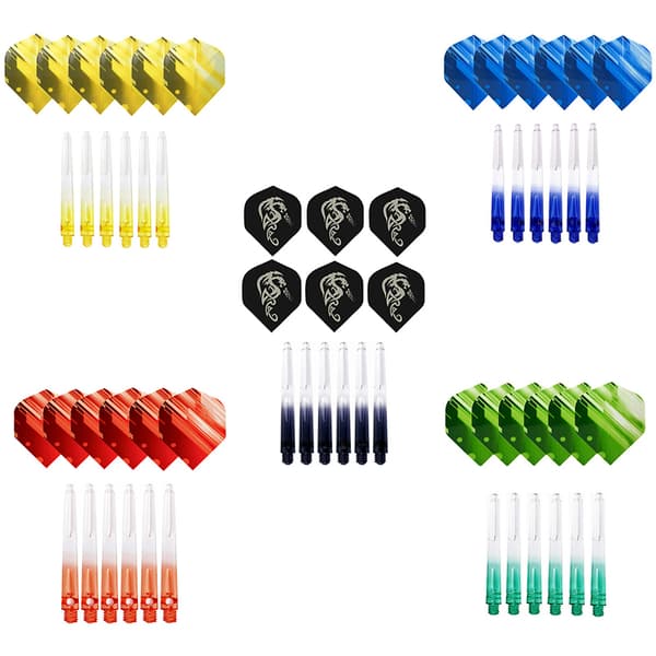 45mm plast 2BA Dart skaft och snygga mönster Dart tillbehör Black