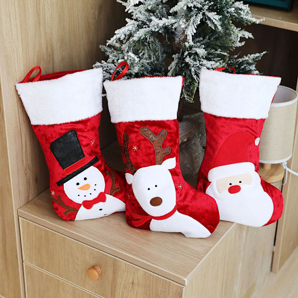 Tomtestrumpor 36cm Stor julstrumpa Som julklappspåse Hängande tomtestrumpor till öppen spis Julgran