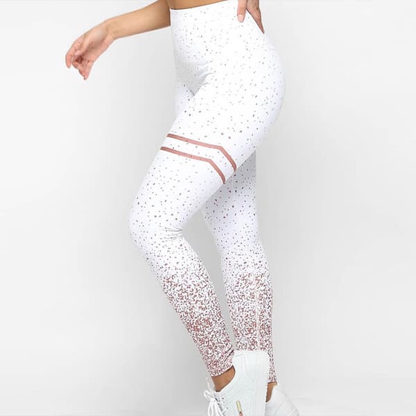Kvinnor Sequin Workout egging Sport Yoga Byxor Pink L