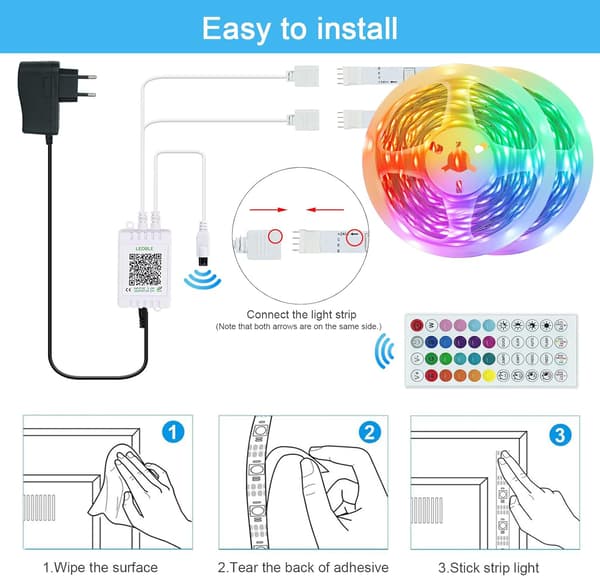 20M LED Strip, 5050 RGB LED Strip Light Multicolor