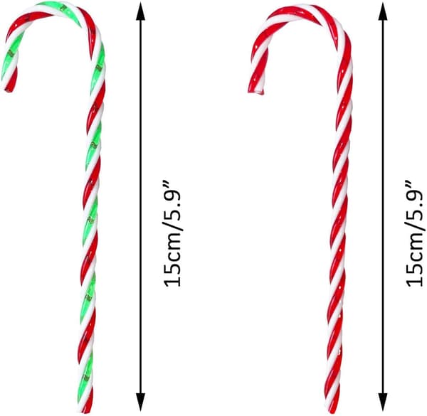 Christmas Akryl Candy Canes Canes 24 delar, Twisted Plastic Candy Crutch Fo