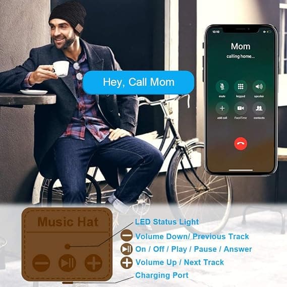 Gaver til mænd Bluetooth Beanie – Musikalske gaver Tech Gadgets