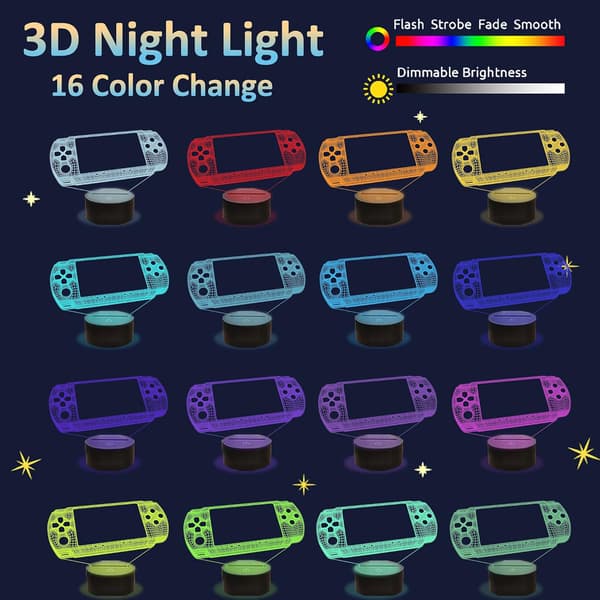 Spelad 3D Illusion Lamp, Attivolife Handheld Game Console N