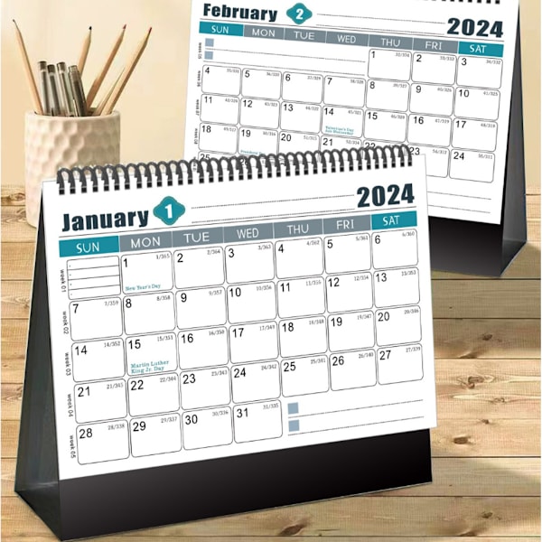2024 Standing Flip Desk Calendar, januari 2024 till december 2024, 6,9"
