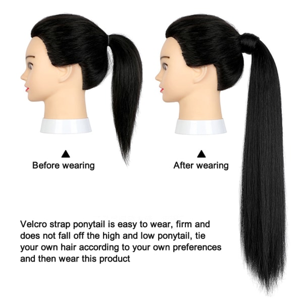 Clip In hestehale Forlengelse av hårklemmer Lang rett hestehale shape7