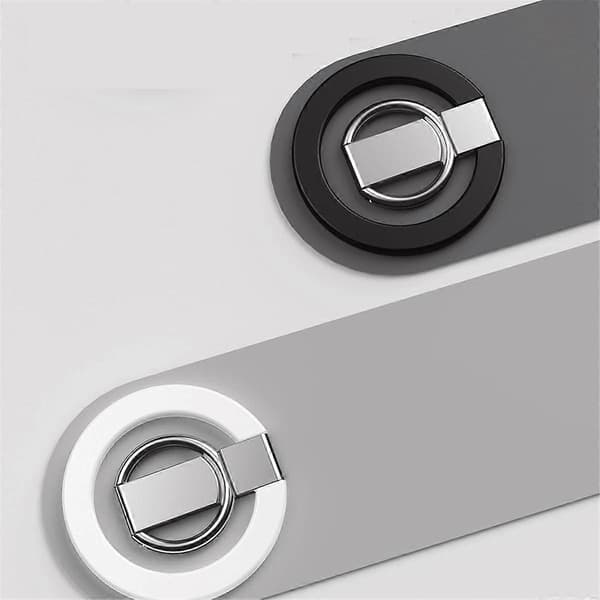 Magnetisk holder, greb til, glitrende rhinsten mobil fingerring hvid